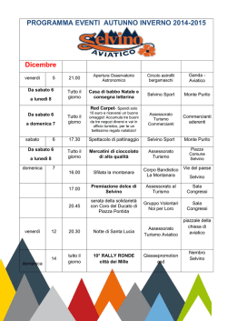 PROGRAMMA EVENTI AUTUNNO INVERNO 2014