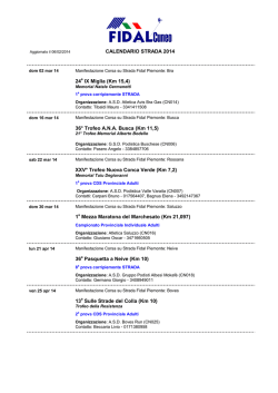 36&deg; Trofeo ANA Busca - Mezza Maratona di Varenne