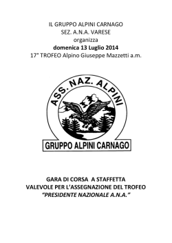 IL GRUPPO ALPINI CARNAGO SEZ. A.N.A.