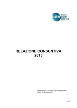 RELAZIONE CONSUNTIVA 2013
