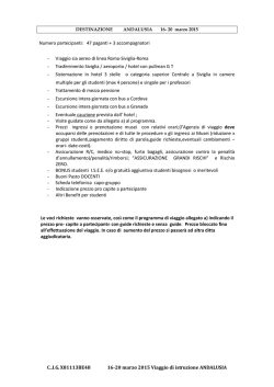 C..I.G. X81113BE48 16-20 marzo 2015 Viaggio di istruzione