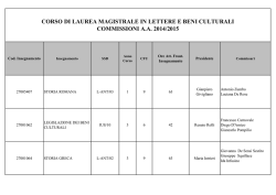clicca qui - Corso di Laurea interclasse in Lettere e Beni culturali