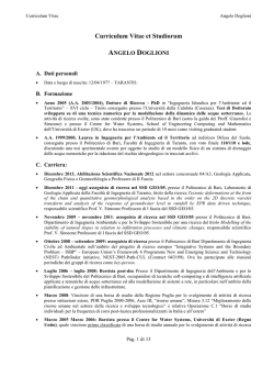Curriculum Vitae et Studiorum - Universit&agrave; degli Studi del Sannio