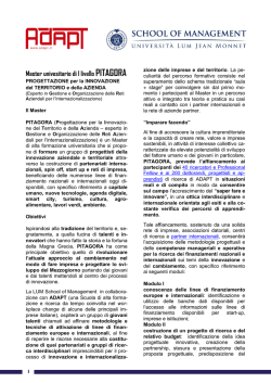Master univesitario di I livello PITAGORA