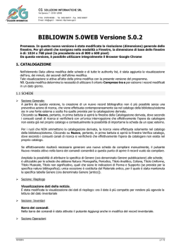 BIBLIOWIN 5.0WEB Versione 5.0.2