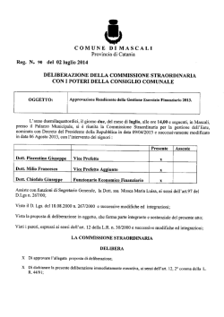 Approvaz&iacute;one Rendiconto della Gestione Esercizio Finanziario 2013