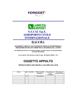 D.U.V.R.I. OGGETTO APPALTO