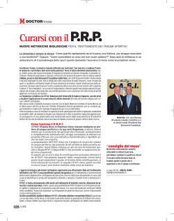 Curarsi con il P.R.P.