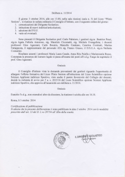 Delibera 11 - Liceo Plinio Seniore