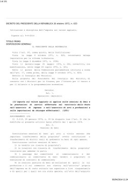 DPR 633/72 aggiornato ad aprile 2014