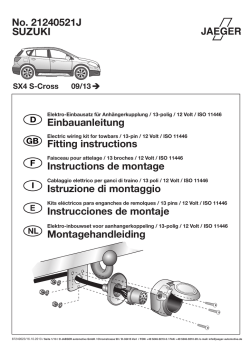 SUZUKI No. 21240521J Einbauanleitung Fitting instructions