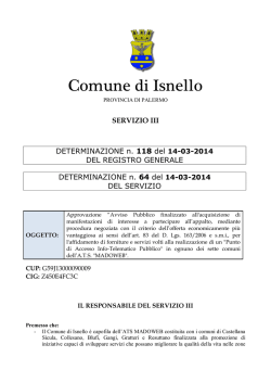 ATS MADOWEB Determinazione approvazione avviso pubblico