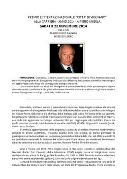 Piero Angela - Comune di Vigevano