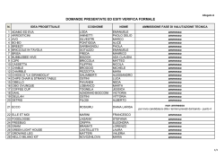DOMANDE PRESENTATE ED ESITI VERIFICA FORMALE