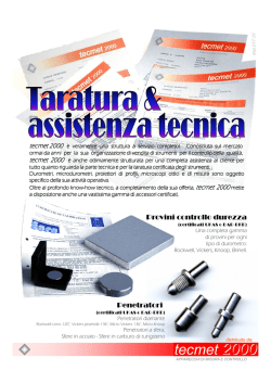 taratura e assistenza