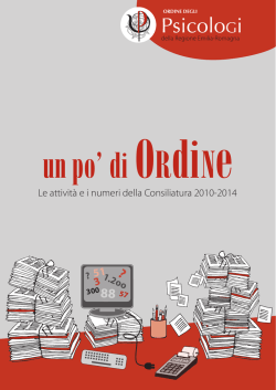 Le attivit&agrave; e i numeri della Consiliatura 2010-2014