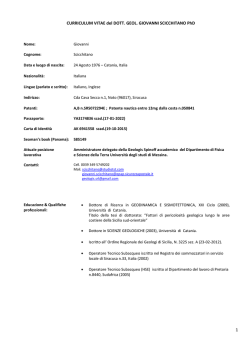 CV Dott. Geol. Giovanni Scicchitano PhD