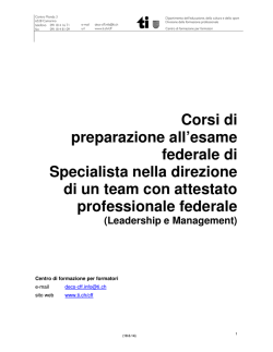 Opuscolo informativo Specialista nella direzione di un team