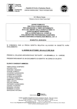 Data prova scritta TSRM ottobre 2014