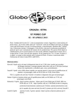 croazia - istra 15&deg; porec cup 02 &ndash; 05 aprile 2015