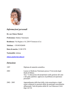 Curriculum Vitae Dott.ssa Matteri