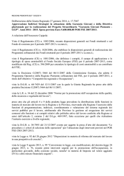 Deliberazione della Giunta Regionale 27 gennaio 2014, n. 17