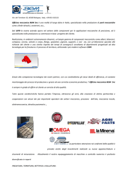 Presentazione BGM (PDF) - bgm officina meccanica
