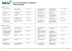 Frasi: Business | Ordinazioni (Francese-Italiano)