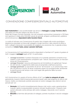 CONVENZIONE CONFESERCENTI/ALD AUTOMOTIVE