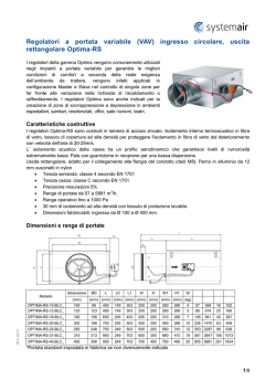 (VAV) ingresso circolare, uscita rettangolare Optima-RS