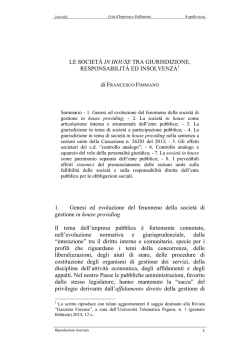 LE SOCIET&Agrave; IN HOUSE TRA GIURISDIZIONE