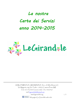 La nostra Carta dei Servizi anno 2014-2015