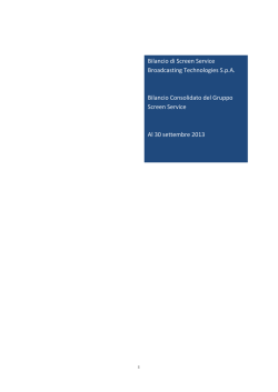 Bilancio di Screen Service Broadcasting Technologies S.p.A.