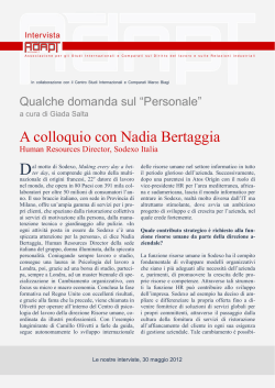 A colloquio con Nadia Bertaggia, Human Resources Director