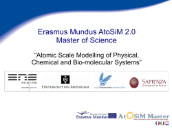 Erasmus Mundus AtoSiM 2.0 Master of Science