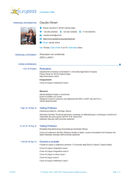 Claudia Olivieri - Universit&agrave; degli Studi di Catania