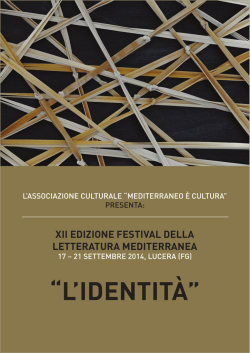 Cartella Stampa - Associazione Culturale Mediterraneo &egrave; Cultura