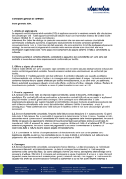 Condizioni generali di contratto Stato gennaio 2014. 1. Ambito di