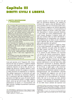 Capitolo III &ndash; DIRITTI CIVILI E LIBERT&Agrave;