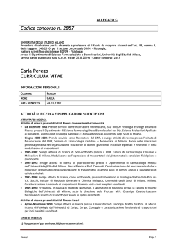 Codice concorso n. 2857 Carla Perego CURRICULUM VITAE
