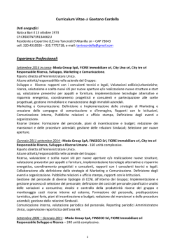 Curriculum Vitae Gaetano Cordella settembre 2014