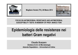 2) Scarparo: Epidemiologia delle resistenze nel batteri G