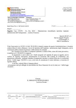 Codice Fiscale 80012000826 Oggetto: Cap. 376578 &ndash; Es. Fin. 2014