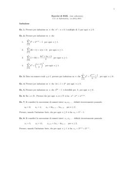 1 Esercizi di EML (con soluzioni), Induzione Es. 1. Provare per