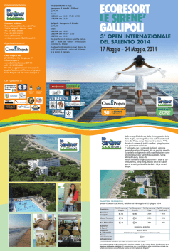 bando torneo - 3&deg; open internazionale del salento 2014
