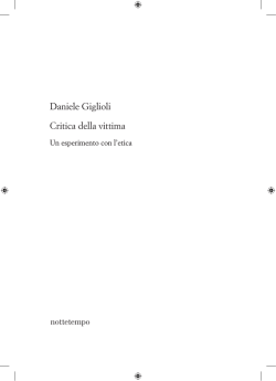 Daniele Giglioli Critica della vittima