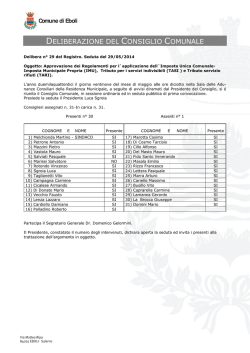 Delibera C.C. 29 del 29.5.2014
