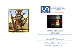 Marted&igrave; 6 maggio - Liceo Secco Suardo