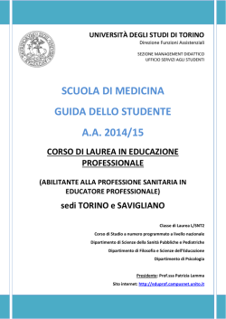 Guida dello studente - Universit&agrave; degli Studi di Torino
