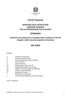 Call for Proposals GIORDANIA AID 10249